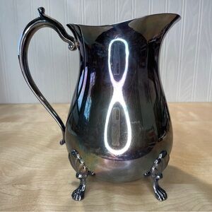 Vintage Leonard Silverplate Claw Feet Water Pitcher with Ice Guard